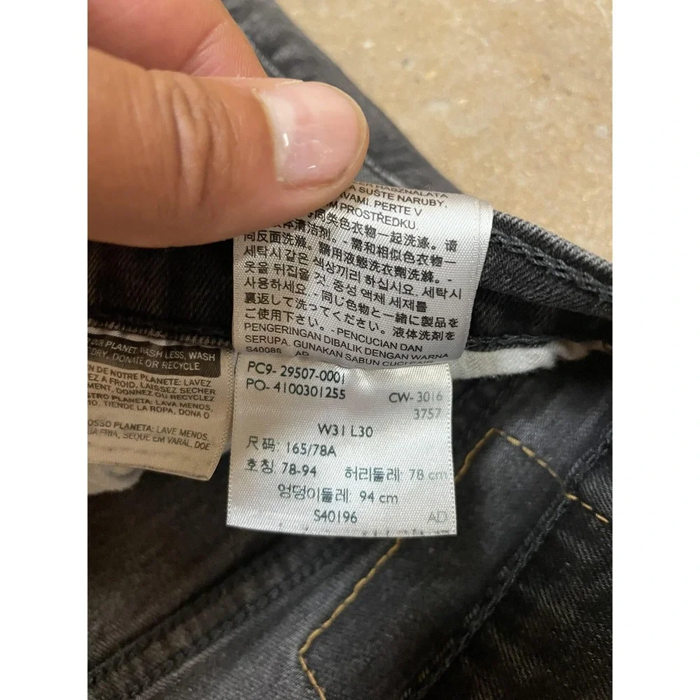 Levis 502 Jeans‎ Mens 31x30 Gray Tapered Leg Stretch Denim Zip Fly 5-Pocket